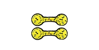 Tuffy Ultimate 2 Ball Tug Yellow Bone, 2 Pack Durable Squeaky Dog Toy
