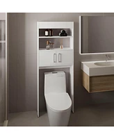 Atlas Over The Toilet Cabinet with Two Shelves and Double Door, White