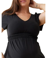 Ingrid + Isabel Maternity Knit Romper Jumpsuit Coastal Gray L