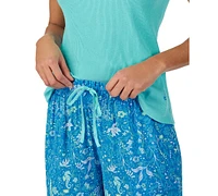 Cuddl Duds Women's Printed Cropped Pajama Set