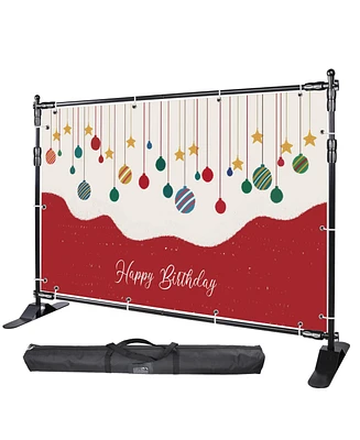 InstaHibit 8x8 ft Banner Stand Adjustable Telescopic Trade Show Display Backdrop