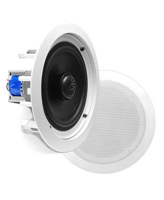 Pyle Pdic60t 6.5 In Wall In Ceiling 2 Way Stereo Speakers With 70v Transformer Flush Mount White Pair
