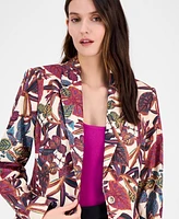 Tahari Printed Notch Collar One-Button Blazer, Regular & Petite Sizes