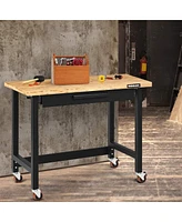Mobile Workbench with Lockable Casters for Home Work Use