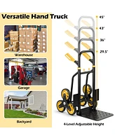 350 Lbs Capacity Stair Climber Hand Truck with Telescoping Handle-Black