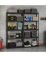 5-Tier Metal Shelving Unit with Anti-slip Foot Pad Height Adjustable Shelves for Garage