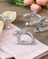 Design Imports Silver Rabbit Napkin Ring, Set of 4