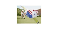 Wosofe Golf Gloves Men's Left Hand Cabretta Leather with Score Counter Usa Flag White Soft Breathable Professional Mini