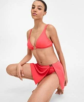 Michael Michael Kors Banded Triangle Bikini Top Skirted Brief Bikini Bottoms