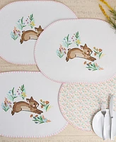 Design Imports Spring Bunny Printed Cotton Placemats, Set of 4