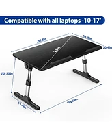 LT06 Adjustable Latop Table, Lap Desk, Portable Standing Bed Desk, Foldable Sofa Breakfast Tray, Notebook Computer Stand for Reading and Writing, Medi