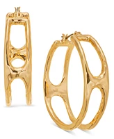 Style & Co Medium Hammered Openwork Hoop Earrings, 1.5", Exclusively at Macy's