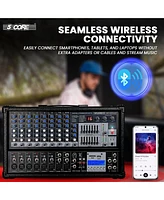 5 Core Audio Mixer 4800W Powered 12 Channel 240V Mixer System Usb MP3 Bluetooth Sd readers Digital Lcd Display