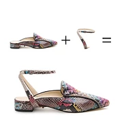 Alterre Women's Painted Snake Marilyn Customizable Pointed Loafer Slides
