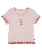 Levi's Little Girls Floral Embroidery Knit Top