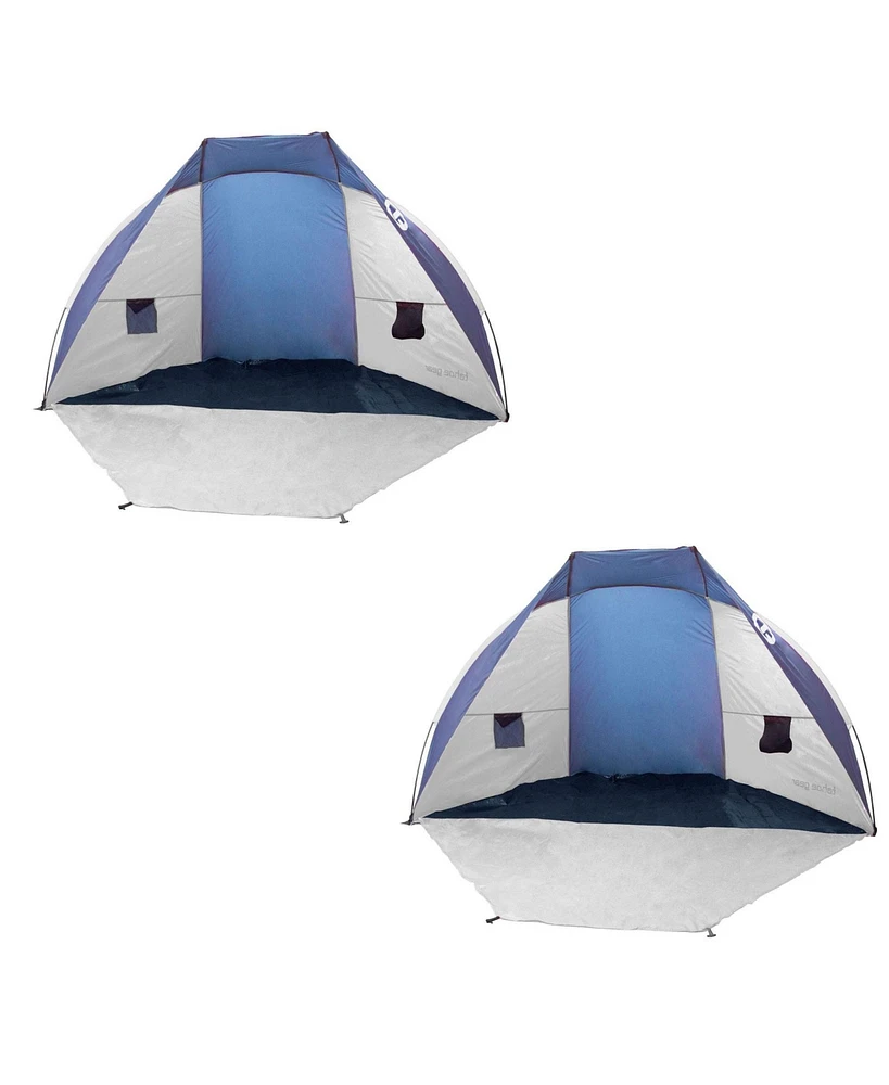 Tahoe Gear Cruz Bay Summer Sun Shelter and Beach Shade Tent Canopy (2 Pack)