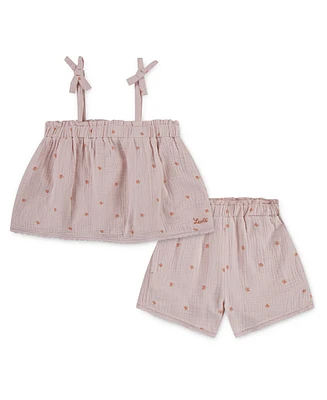 Levi's Little Girls 2-Piece Tie Tank Top and Shorts Set