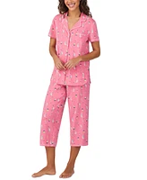Cuddl Duds Women's Short-Sleeve Cropped Pajama Set