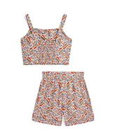 Polo Ralph Lauren Big Girls 2-Piece Riviera-Print Top and Short Set
