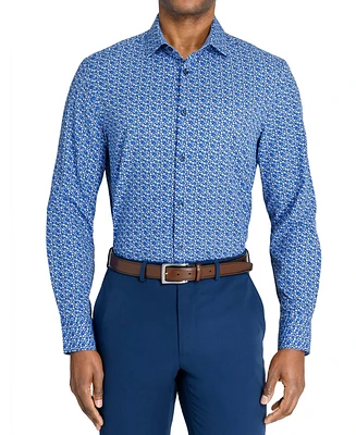 Men's Recycled Slim Fit Floral 4-Way Stretch Performance Dress Shirt
