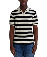 Karl Lagefeld Paris Men's Regular-Fit Textured Stripe Polo Shirt