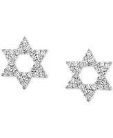 Lali Jewels Diamond Pave Star of David Stud Earrings (1/5 ct. t.w.) in 14k White Gold