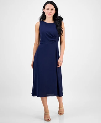 Connected Petite Boat-Neck Sleeveless Midi Dress