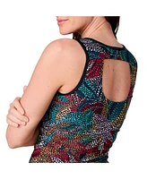 Free Country Women's Full Side Shirring Tankini Top