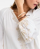 Liverpool Los Angeles Women's Embroidered Cotton Top