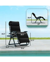 Outsunny Zero Gravity Lounge Chair Set Padded Outdoor Recliner Chair,