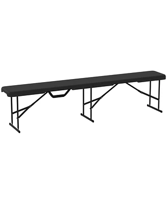 Outsunny 2 Pack 6 ft Plastic Folding Benches,