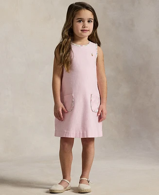 Polo Ralph Lauren Toddler and Little Girls Floral-Trim Oxford Dress