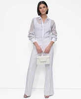 Dkny Women's Striped Button-Front Shirt