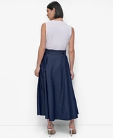Dkny Women's Maxi Skirt with Tie Belt