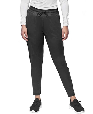 Medichic Women's Scrubs Mid Rise Slim 5 Pocket Active Yoga Scrub Pants, Wine Xx Small