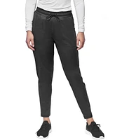 Medichic Women's Scrubs Mid Rise Slim 5 Pocket Active Yoga Scrub Pants, Wine Xx Small