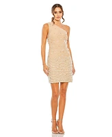 Mac Duggal Women's One Shoulder Crystal Drop Dress