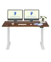 Flexispot E7-commercial W Electric Adjustable Standing Desk, Black Walnut Top
