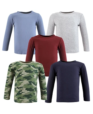 Hudson Baby Boys Thermal Long Sleeve Tees 5pk, Bear Tree, 12-18 Months