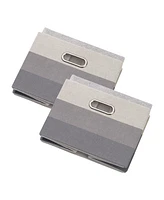Lambs & Ivy Gray Ombre Foldable/Collapsible Storage Bin/Basket- 2 Pack