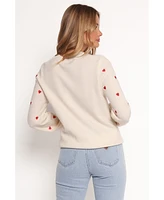 Petal and Pup Women's Xadie All Over Mini Heart Sweater