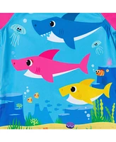 Baby Shark Baby Girls Shark Shark Rash Guard Tankini Top and Bikini Bottom 3 Piece Swimsuit Set