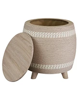 Gallerie Decor Dimensions Drum Storage Ottoman