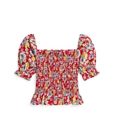 Polo Ralph Lauren Big Girls Floral Smocked Jersey Top