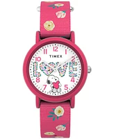 Timex Women's Quartz Analog Pink Nylon Watch, 34mm