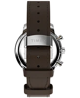 Timex Men's Chronograph Brown Leather Watch, 41mm