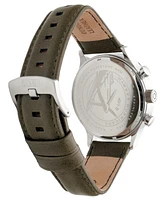 Avi-8 Men's Hawker Hurricane Classic Chronograph Khaki Leather Strap Watch, 43.5mm