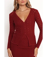 Petal and Pup Women's Suzzie Textured Knit Skirt/Cardi Set