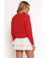 Petal and Pup Women's Love Embroidered Knit Sweater