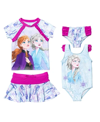 Frozen Toddler Girls Disney Minnie Mouse Mermaid 5 Piece Swim Set